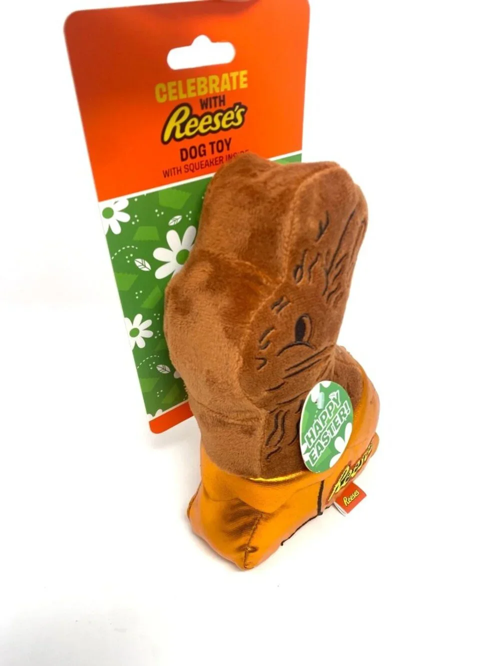 HERSHEY'S Reese's Easter Chocolate Bunny Plush Dog Toy Squeaker NWT